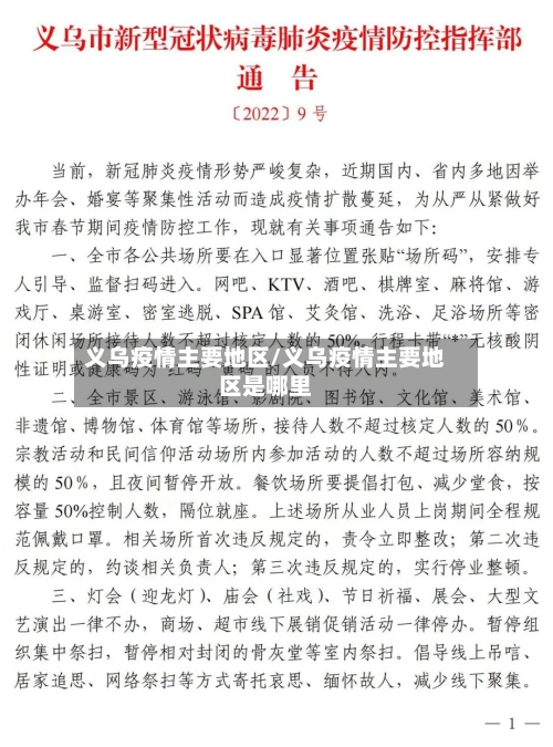 义乌疫情主要地区/义乌疫情主要地区是哪里-第1张图片